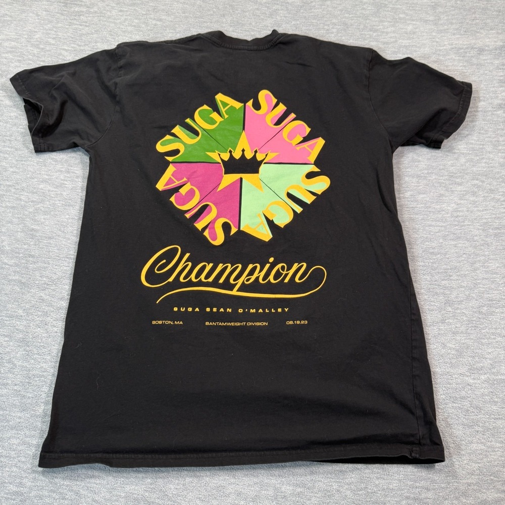 Suga Shirt Men Large Black Graphic Bantamweight Champion Box Logo Streetwear‎